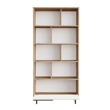 Nilena Bokhylle 83,9x175,6x29,5 cm - Eik og hvit - Oppbevaring - Hylle - Bokhylle