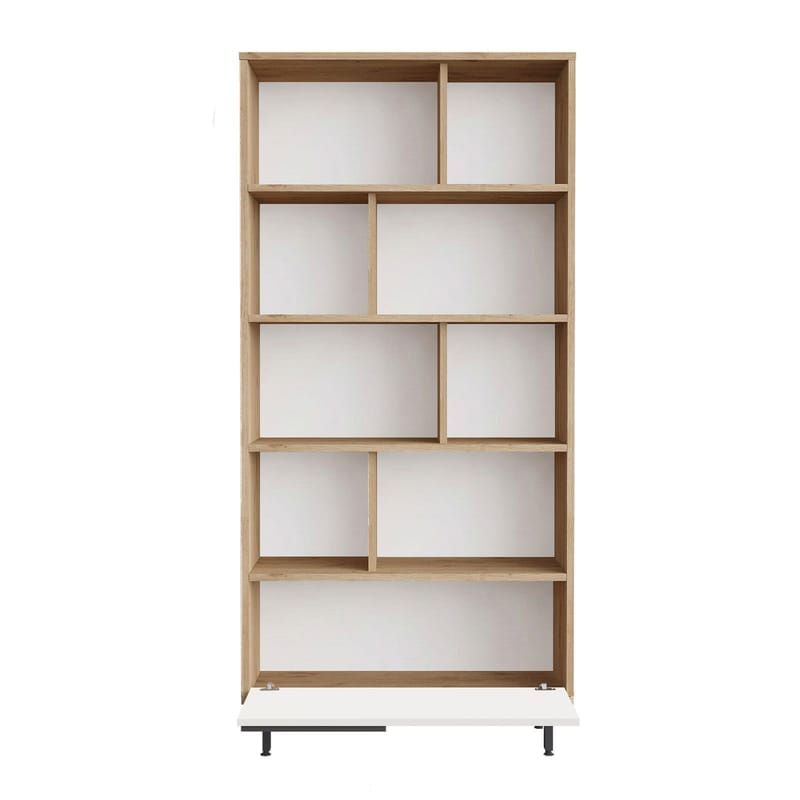 Nilena Bokhylle 83,9x175,6x29,5 cm - Eik og hvit - Oppbevaring - Hylle - Bokhylle