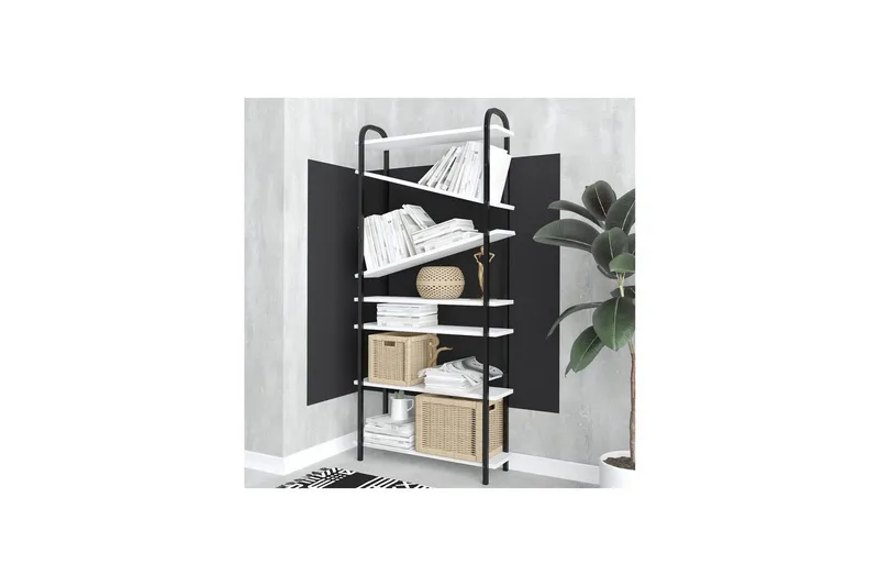 Norvas Bokhylle 78 cm - Sort/Hvit - Oppbevaring - Hylle - Bokhylle