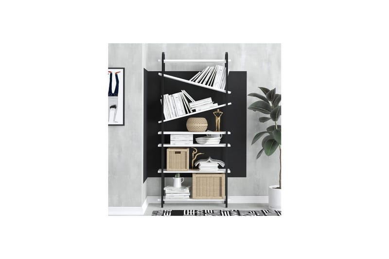 Norvas Bokhylle 78 cm - Sort/Hvit - Oppbevaring - Hylle - Bokhylle