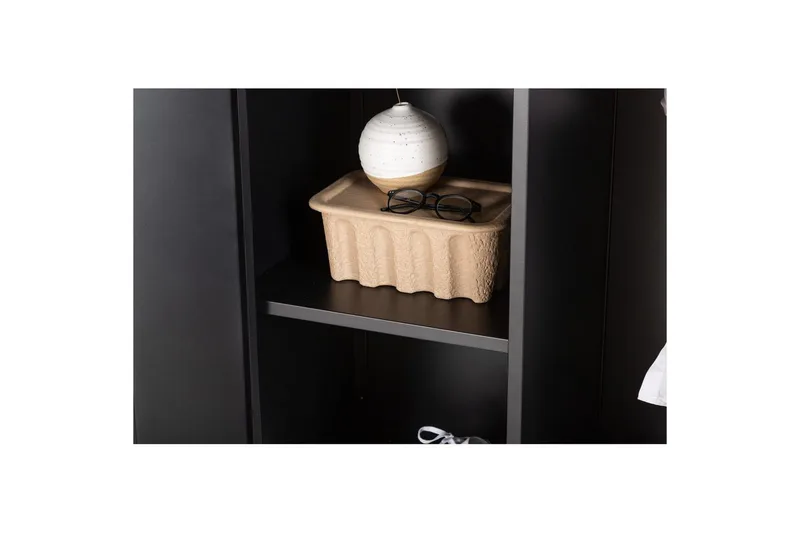 Garderobe Piring - Svart - Oppbevaring - Hylle - Oppbevaringshylle - Lagerhylle