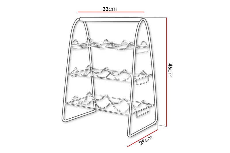 Haruaki Vinstativ 33x29 cm 46x - Svart - Oppbevaring - Hylle - Oppbevaringshylle - Vinstativ & vinhylle