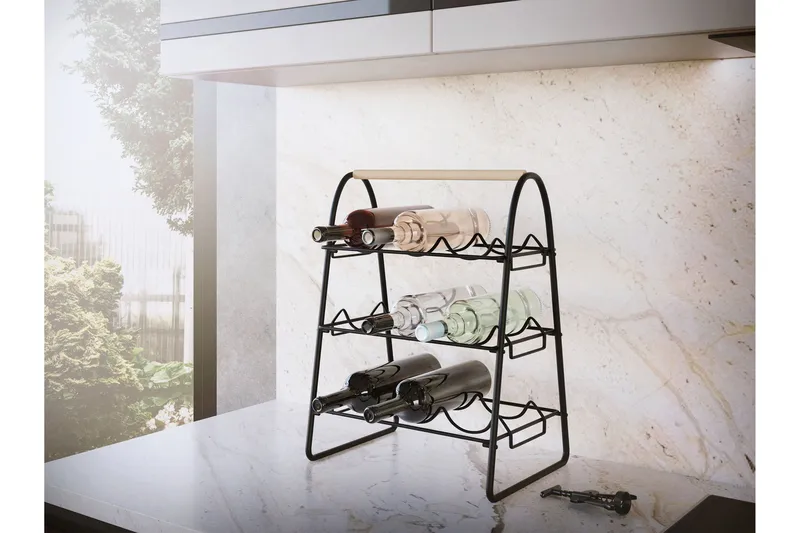 Haruaki Vinstativ 33x29 cm 46x - Svart - Oppbevaring - Hylle - Oppbevaringshylle - Vinstativ & vinhylle