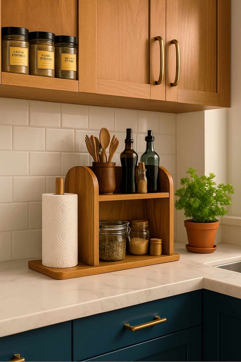Kjøkkenhylle Hanah Home Peka Kitchen (45 x 36,8 x 17 cm) Furu - Furu - Oppbevaring - Hylle - Oppbevaringshylle - Krydderhylle & krydderstativ