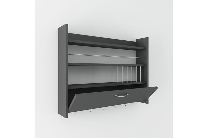 Krydderhylle Knotte 85x15 cm - Antrasitt - Oppbevaring - Hylle - Oppbevaringshylle - Krydderhylle & krydderstativ