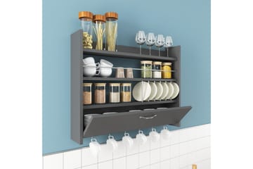 Krydderhylle Knotte 85x15 cm - Antrasitt - Oppbevaring - Hylle - Oppbevaringshylle - Krydderhylle & krydderstativ