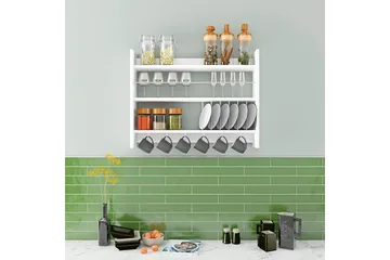 Lesince Krydderhylle 85x15 cm - Hvit - Oppbevaring - Hylle - Oppbevaringshylle - Krydderhylle & krydderstativ