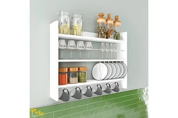 Lesince Krydderhylle 85x15 cm - Hvit - Oppbevaring - Hylle - Oppbevaringshylle - Krydderhylle & krydderstativ