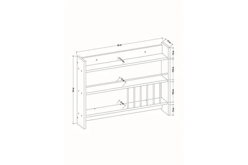 Lesince Krydderhylle 85x15 cm - Hvit - Oppbevaring - Hylle - Oppbevaringshylle - Krydderhylle & krydderstativ