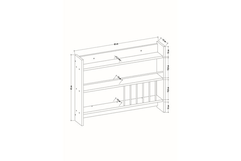 Lesince Krydderhylle 85x15 cm - Hvit - Oppbevaring - Hylle - Oppbevaringshylle - Krydderhylle & krydderstativ