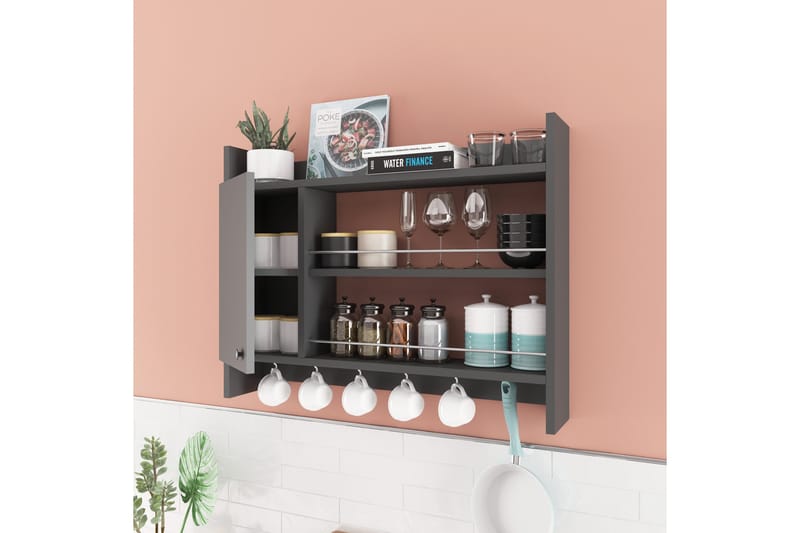 Nivillac Krydderhylle 85x15 cm - Grå - Oppbevaring - Hylle - Oppbevaringshylle - Krydderhylle & krydderstativ