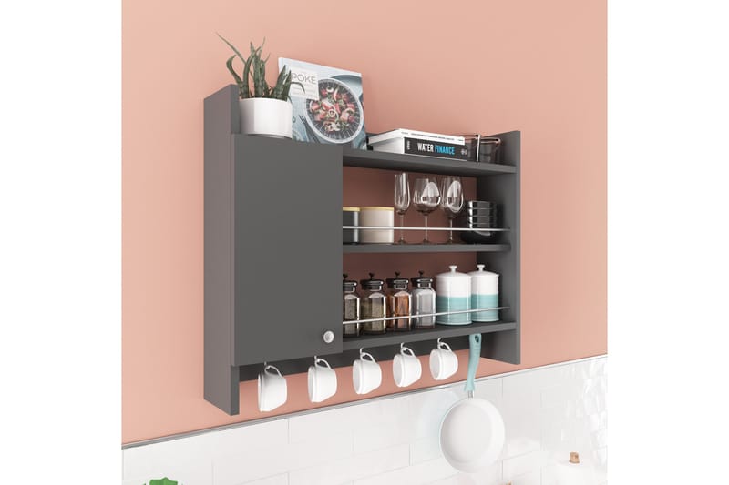 Nivillac Krydderhylle 85x15 cm - Grå - Oppbevaring - Hylle - Oppbevaringshylle - Krydderhylle & krydderstativ