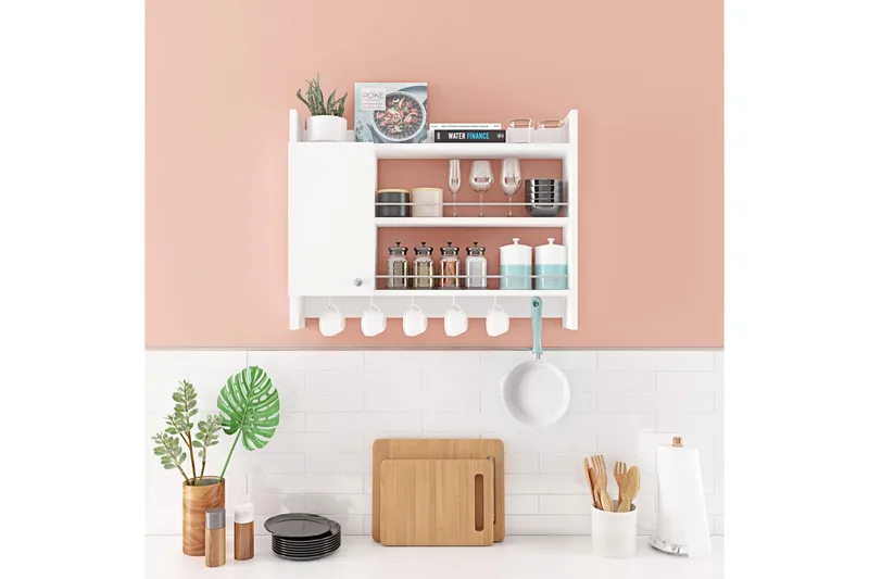 Nivillac Krydderhylle 85x15 cm - Hvit - Oppbevaring - Hylle - Oppbevaringshylle - Krydderhylle & krydderstativ