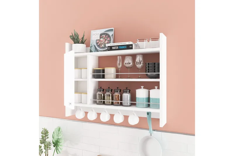 Nivillac Krydderhylle 85x15 cm, Hvit