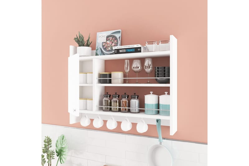 Nivillac Krydderhylle 85x15 cm, Hvit