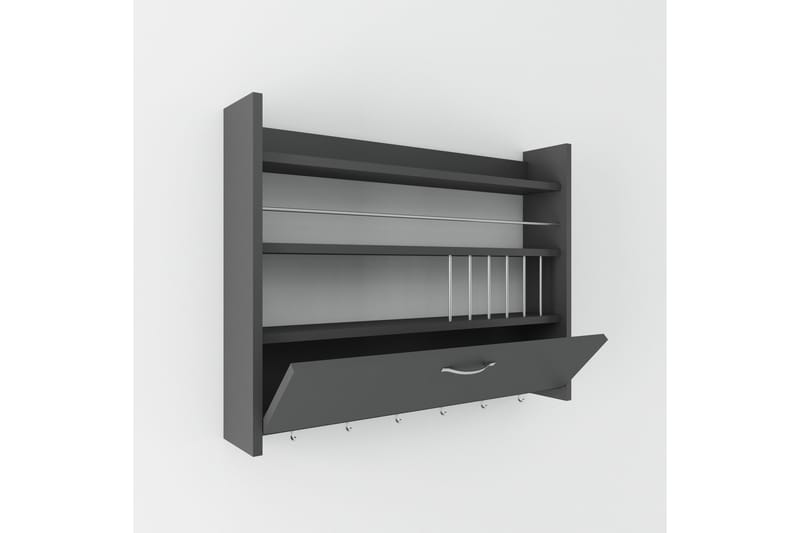 Rovdane Krydderhylle 85x15 cm - Antrasitt - Oppbevaring - Hylle - Oppbevaringshylle - Krydderhylle & krydderstativ