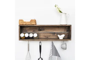 Ticknor Kjøkkenhylle 72 cm - Valnøtt - Oppbevaring - Hylle - Oppbevaringshylle - Krydderhylle & krydderstativ