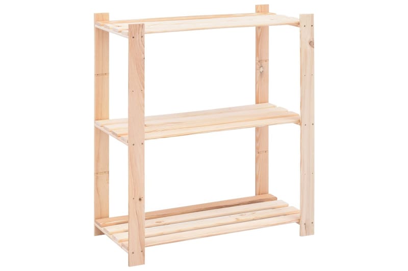 Oppbevaringshylle 3 etasjer 80x38x90 cm heltre furu 150 kg - Lagerhylle