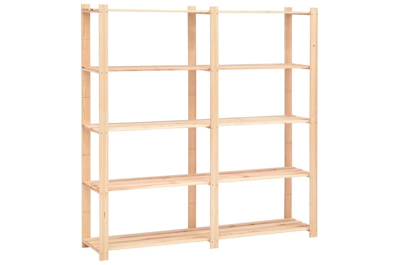 Oppbevaringshylle 5 etasjer 170x38x170cm heltre furu 500 kg - Lagerhylle