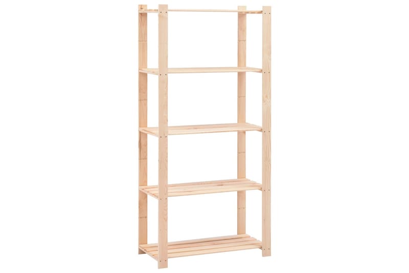 Oppbevaringshylle 5 etasjer 80x38x170 cm heltre furu 250 kg - Lagerhylle