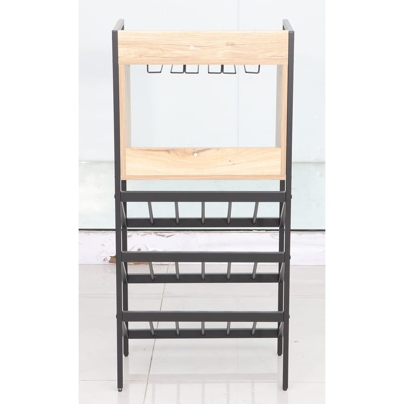 Vinstativ Bjeldor Rustic melamin 51x30x108 cm - rustikk - Oppbevaring - Hylle - Oppbevaringshylle - Vinstativ & vinhylle