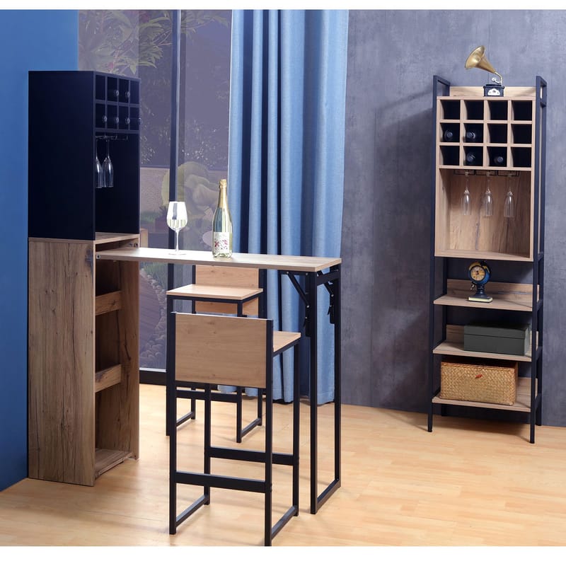 Vinstativ Bjeldor Rustic melamin 52x40x180 cm - brun - Oppbevaring - Hylle - Oppbevaringshylle - Vinstativ & vinhylle