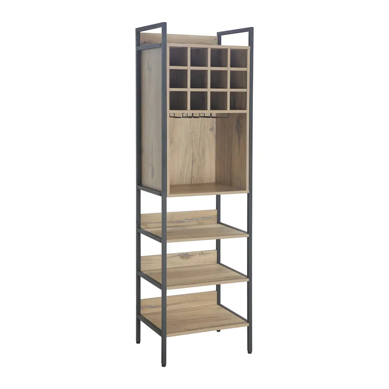 Vinstativ Bjeldor Rustic melamin 52x40x180 cm, brun