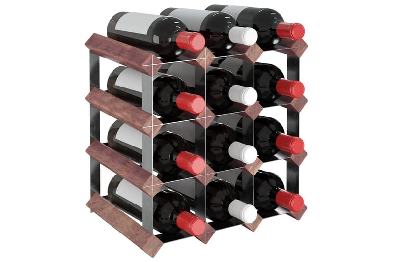 Vinstativ for 12 flasker brun heltre furu - Brun - Vinstativ & vinhylle