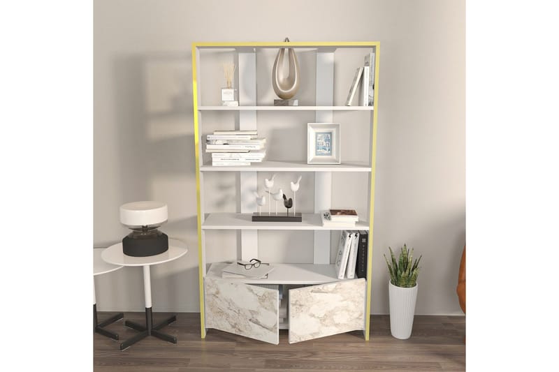 Ossin Bokhylle 93,6 cm - Hvit - Oppbevaring - Hylle - Bokhylle