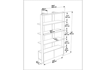 Ossin Bokhylle 93,6 cm - Hvit - Oppbevaring - Hylle - Bokhylle