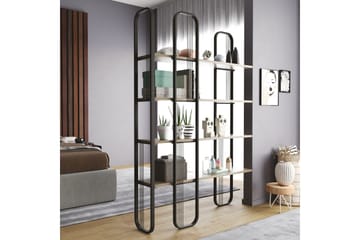 Pemu Bokhylle 125 cm i Metall med Treplate - Svart - Oppbevaring - Hylle - Bokhylle