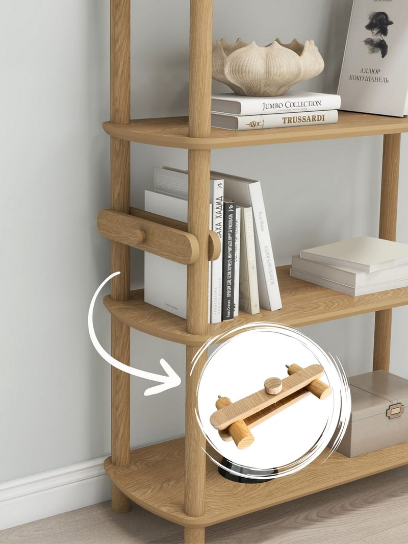 Pienk Bokhylle 80x112 cm - Eik - Oppbevaring - Hylle - Bokhylle