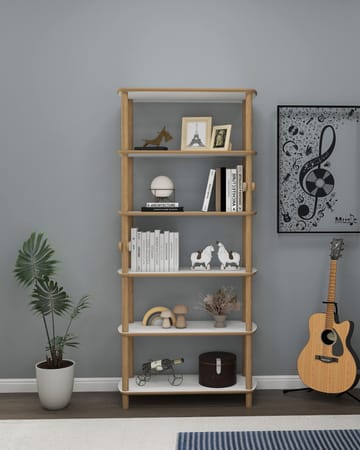 Pienk Bokhylle 80x174 cm - Eik og hvit - Oppbevaring - Hylle - Bokhylle