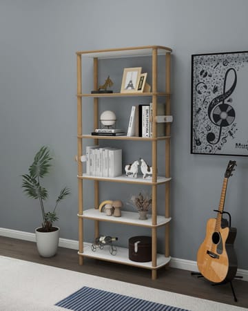 Pienk Bokhylle 80x174 cm - Eik og hvit - Oppbevaring - Hylle - Bokhylle