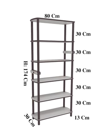 Pienk Bokhylle 80x174 cm - Eik og hvit - Oppbevaring - Hylle - Bokhylle