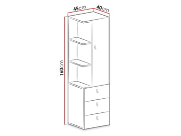 Planeta Bokhylle 45 cm i Tre - Blå|Hvit - Oppbevaring - Hylle - Bokhylle