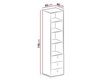 Planeta Bokhylle 45 cm i Tre - Svart|Beige - Oppbevaring - Hylle - Bokhylle
