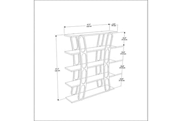 Quenla Bokhylle 120 cm - Gull/Svart - Oppbevaring - Hylle - Bokhylle