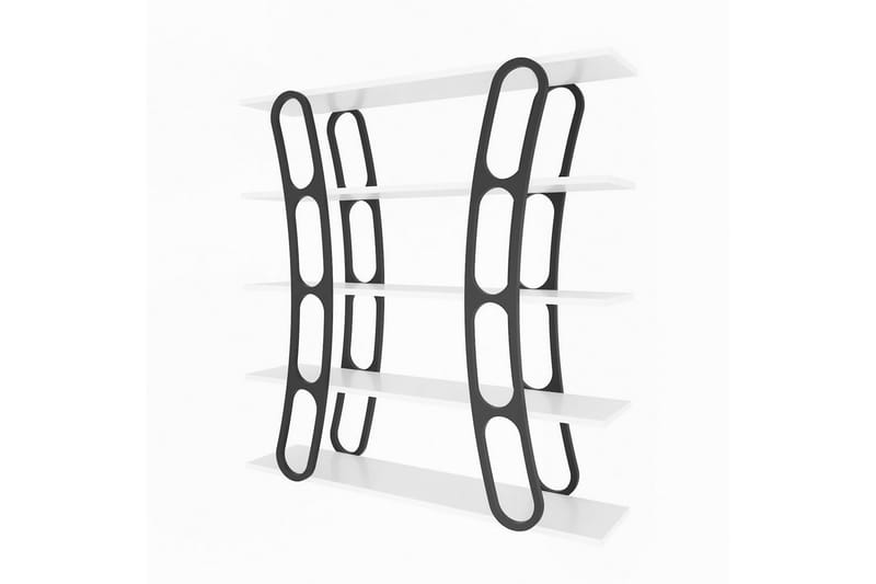 Quenla Bokhylle 120 cm - Svart/Hvit - Oppbevaring - Hylle - Bokhylle