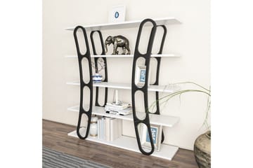 Quenla Bokhylle 120 cm - Svart/Hvit - Oppbevaring - Hylle - Bokhylle