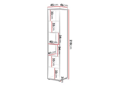 Rauk Bokhylle 45x218 cm i Lyst Tre - Lysebeige - Oppbevaring - Hylle - Bokhylle