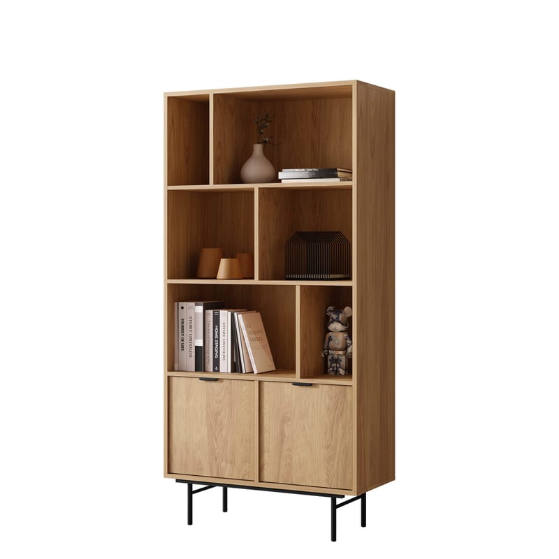 Rolden Bokhylle 90 cm i, Svart|Brun