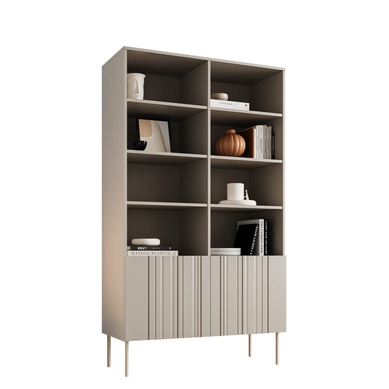 Rynlin Bokhylle 101 cm i Tre, Beige