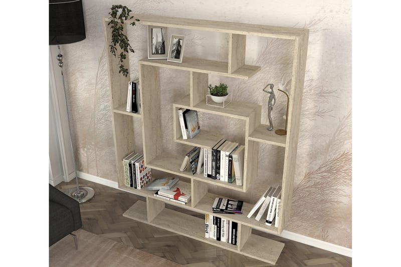 Sarmasik Bokhylle 124,8 cm - Beige - Oppbevaring - Hylle - Bokhylle