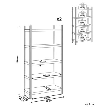 Sett med 2 garasjehyller Xitta 90 cm - Sølv/brun - Oppbevaring - Hylle - Hagehylle