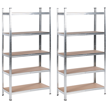 Sett med 2 garasjehyller Xitta 90 cm - Sølv/brun - Oppbevaring - Hylle - Hagehylle