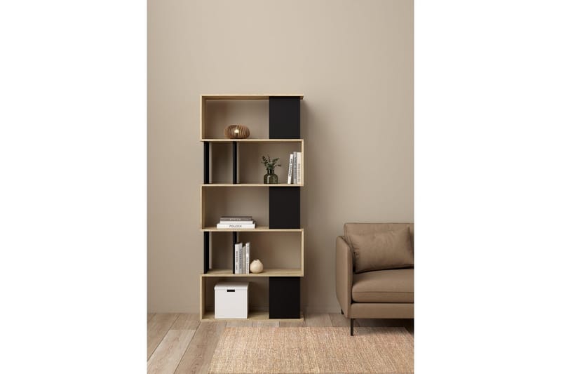 Shivani Bokhylle 80 cm - Natur/Svart - Oppbevaring - Hylle - Bokhylle