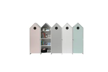 Skåp Vipack Casami 5-delar med 4 Dörrar Vipack Grey, Pink, Mint Green, White - Oppbevaring - Hylle - Bokhylle