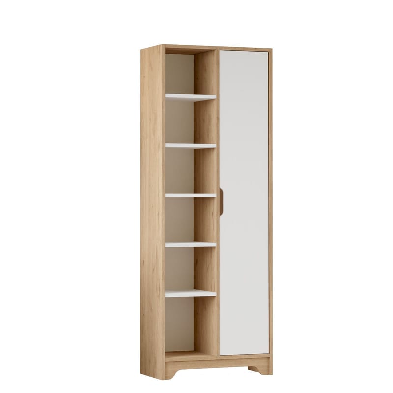 Solor Bokhylle 72 cm i Eik, Hvit|Brun
