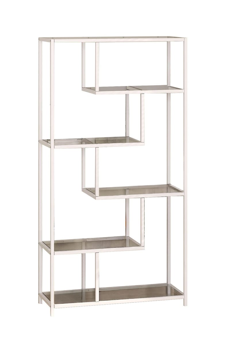 Sorena Bokhylle 90x172 cm - Hvit og transparent - Oppbevaring - Hylle - Bokhylle